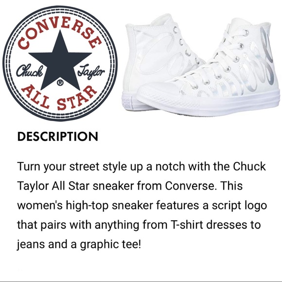 🆕⭐️ Chuck Taylor AS Logo Print Hi Top Trainer WHT - Picture 2 of 15